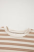 Khaki Stripe Round Neck Sleeveless Casual Pocketed Mini Dress